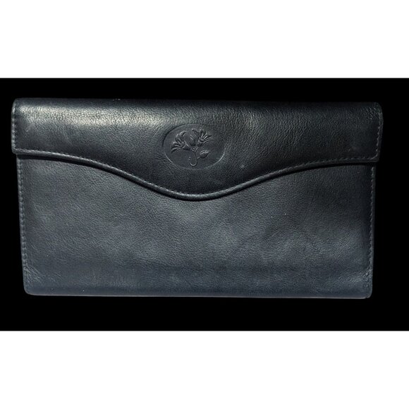 Vintage Buxton Leather Black Wallet With Attached Coin Pouch - Picture 1 of 16